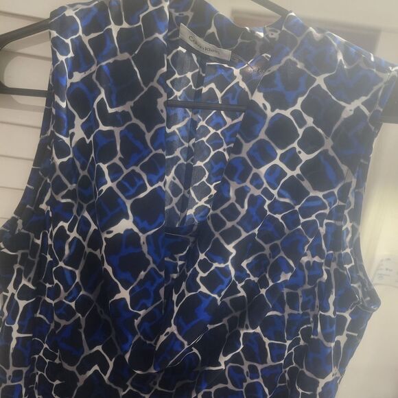 Calvin Klein Blue and White Patterned Tank Top - Picture 4 of 6